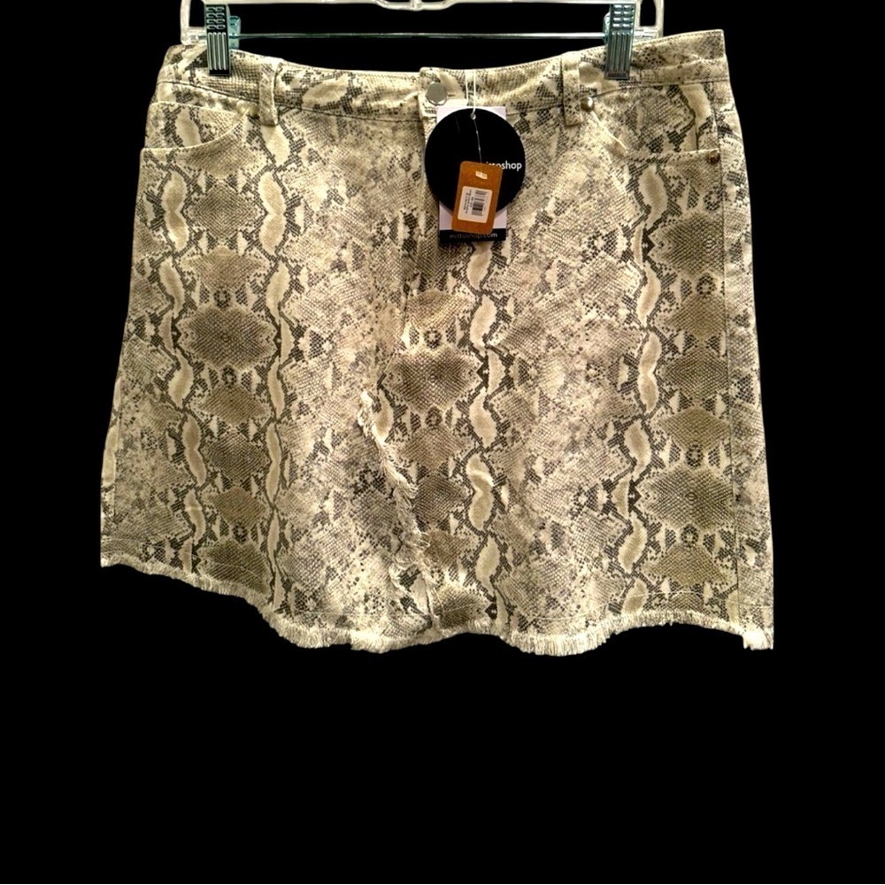 Snake Print Mini Skirt-NWT-Sz Large Mob wife Biker Grunge Biker
